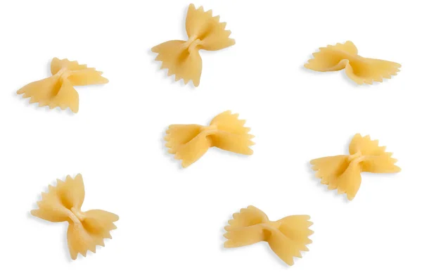 Uncooked Farfalle Pasta Isolated White Background Clipping Path — Stock Photo, Image