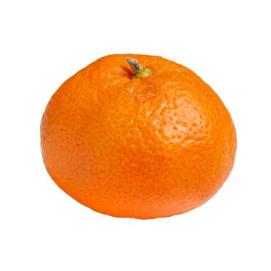 Beyaz arka planda izole edilmiş olgun mandalina meyvesi. Yan görüş. Gölge yok. 