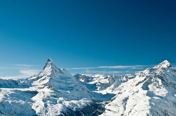 Yüksek kış görünümü'karlı Matterhorn, Zermatt, İsviçre