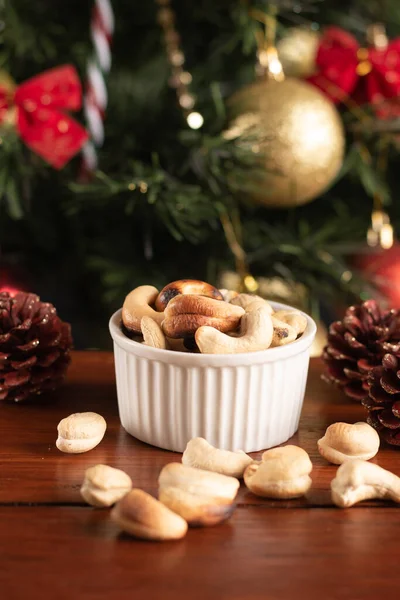 Cashew nut traditional Christmas food. Christmas Party Decoration