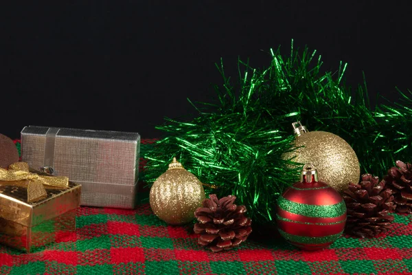 Christmas Decoration Black Background Christmas Party — Stock Photo, Image