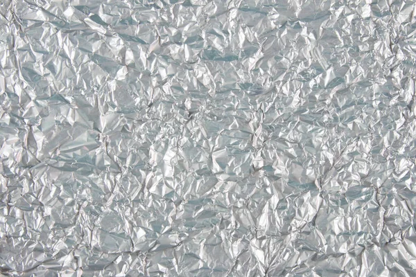 アルミニウムは紙を砕いた 銀の質感抽象的な背景 — ストック写真