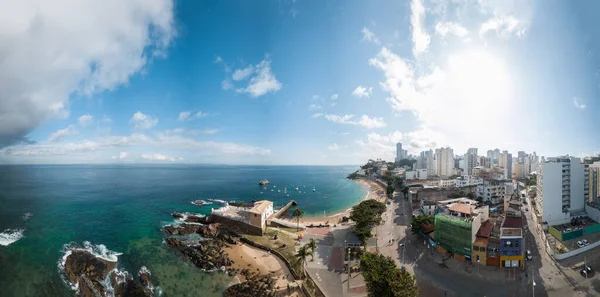 Vista Aérea Playa Porto Barra Savaldor Bahia Brasil — Foto de Stock