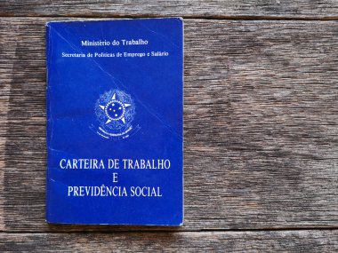 Brezilya evrak işleri ve ahşap geçmişe sahip sosyal güvenlik