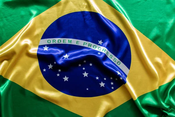 Brazilská Vlajka Texturou — Stock fotografie