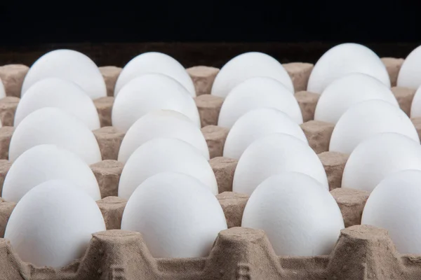 Cartouche Con Huevos Pollo Blanco — Foto de Stock