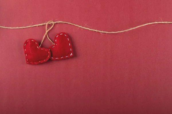 San Valentino Sfondo Con Cuori Sfondo Rosso — Foto Stock
