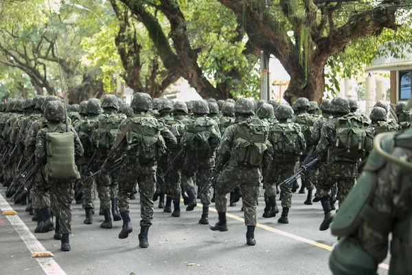 Soldaten Der Armee Während Der Parade September Brasilien — Stockfoto