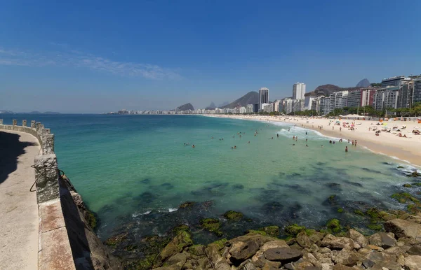 Copacabana Beach Green Waters Rio Janeiro Brazil — Stock Photo, Image