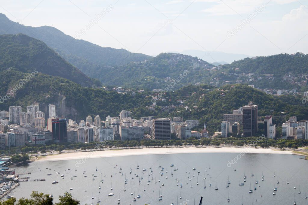 Aerial view of Rio de Janeiro Brazil.