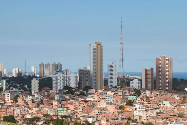 landscape with urban social contrast in Salvador Bahia Brazil