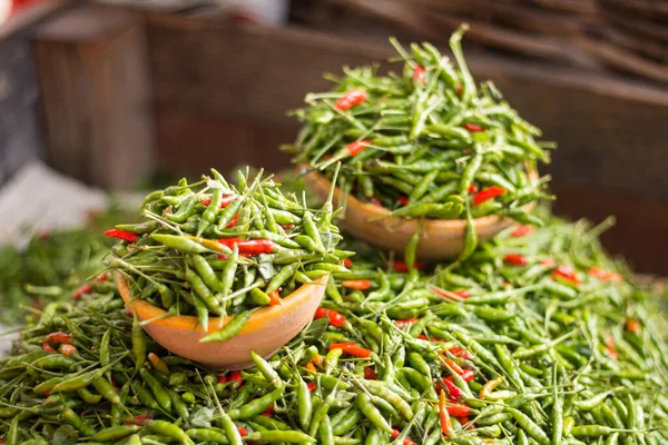 Pepper for sale at popular fair selective focus.