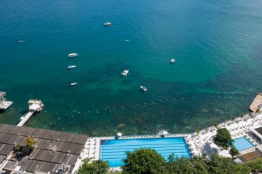 Salvador Bahia Brezilya 'daki Todos os Santos Körfezi' nin havadan görünüşü.