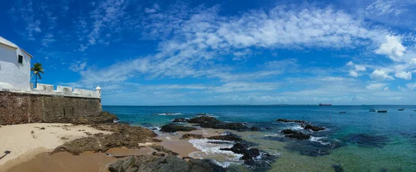 Praia Santa Maria Fort Barra Dia Verão Salvador Bahia Brasil — Fotografia de Stock