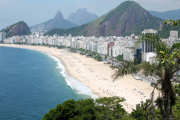 Rio Janeiro Brezilya Daki Ünlü Copacabana Plajının Hava Manzarası — Stok fotoğraf