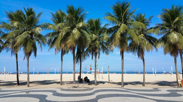 Cocotiers Sur Plage Copacabana Rio Janeiro Brésil — Photo