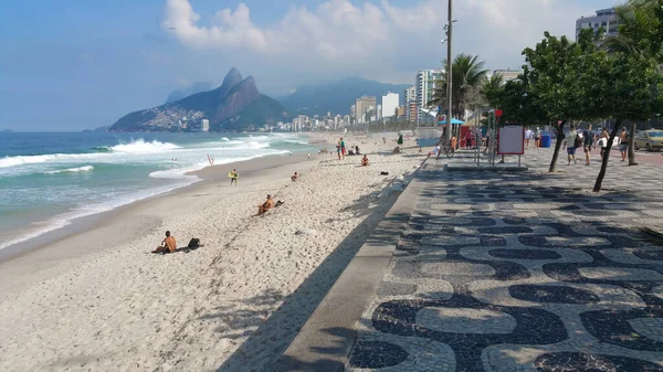 Rio Janeiro Brezilya Daki Ünlü Ipanema Plajı — Stok fotoğraf