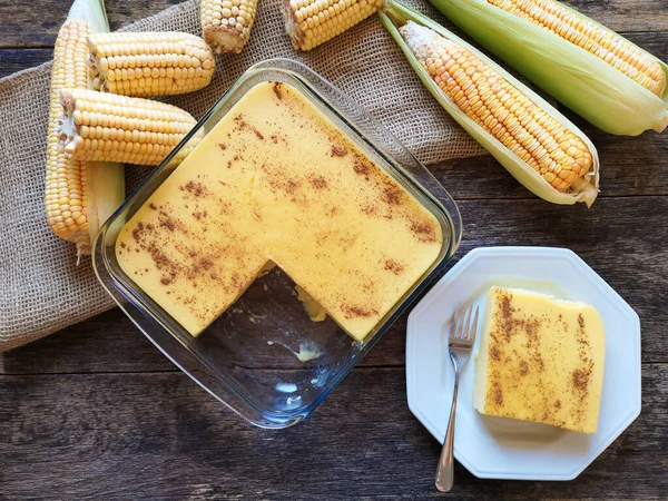 Canjica typical Brazilian food made from corn.