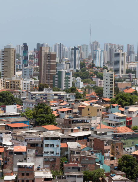 Buildings and favela. brazilian urban social contrast.