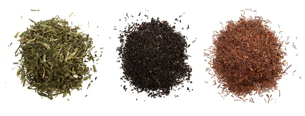 Té verde, té negro y té rojo —  Fotos de Stock