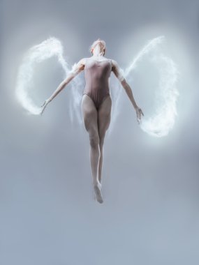 Genç balerin un ile atlama