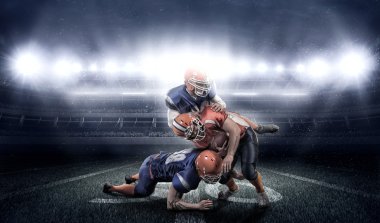 Stadyum top ile eylem içinde beyaz futbolcular