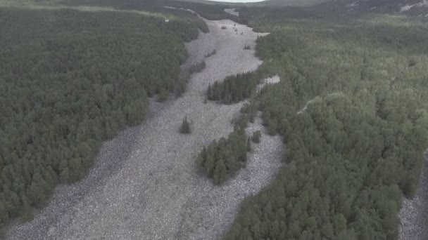 De rivier van de stenen in de Oeral — Stockvideo