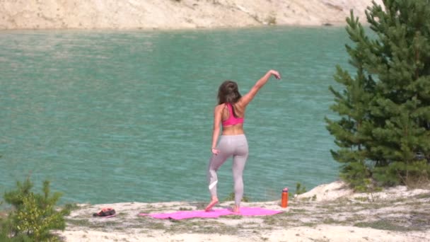 Fitness in der Natur — Stockvideo