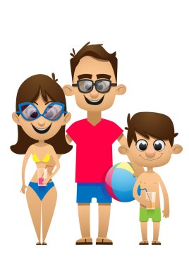 Mutlu bir aile beach için olacak bir vektör çizim