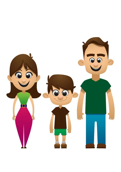 Familia feliz vector personas hija — Vector de stock