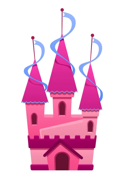 Ilustração de um castelo de cor rosa —  Vetores de Stock