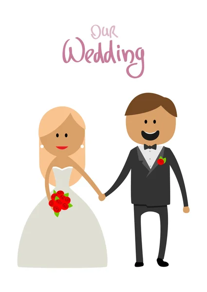 Marido e mulher no casamento felicidade segurar as mãos — Vetor de Stock