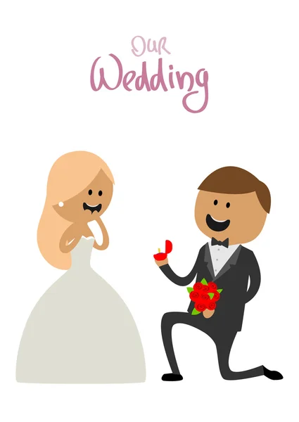 Marido e mulher no casamento da felicidade — Vetor de Stock