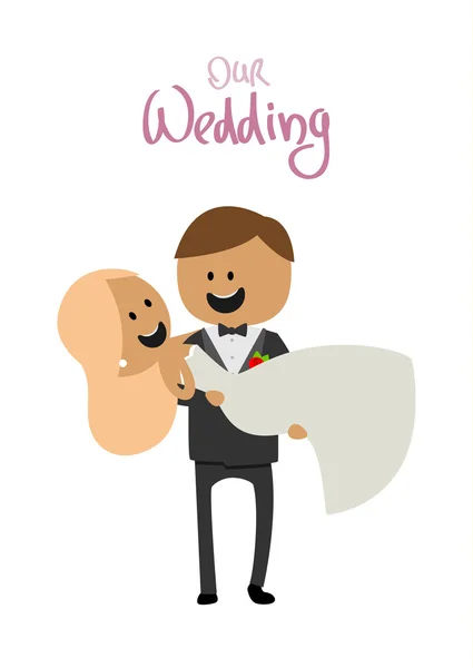 Marido e mulher no casamento de diversão felicidade — Vetor de Stock