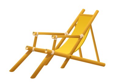 beyaz zemin üzerinde ahşap şezlong