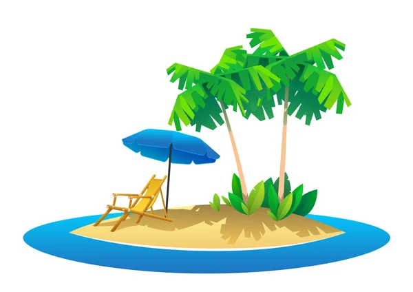 Літні канікули Векторні ілюстрації, плоский дизайн пляжу — стоковий вектор