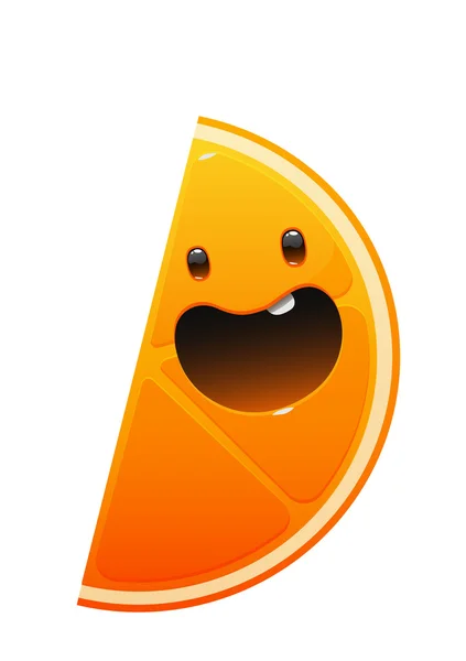 Brillante jugosa deliciosa naranja dibujos animados feliz — Vector de stock