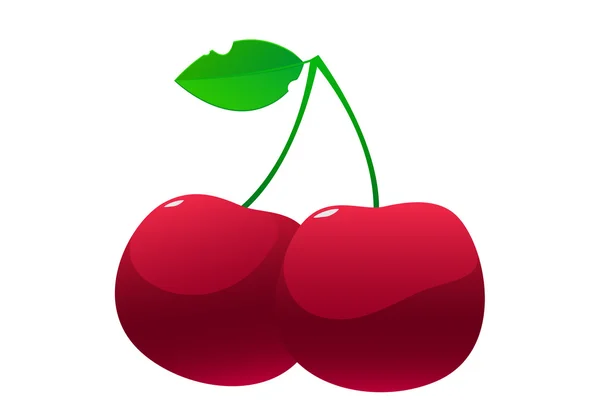 Brillante jugosa deliciosa caricatura de cereza — Vector de stock