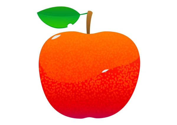 Φωτεινό ζουμερό, νόστιμο πράσινο μήλο κινουμένων σχεδίων — Διανυσματικό Αρχείο