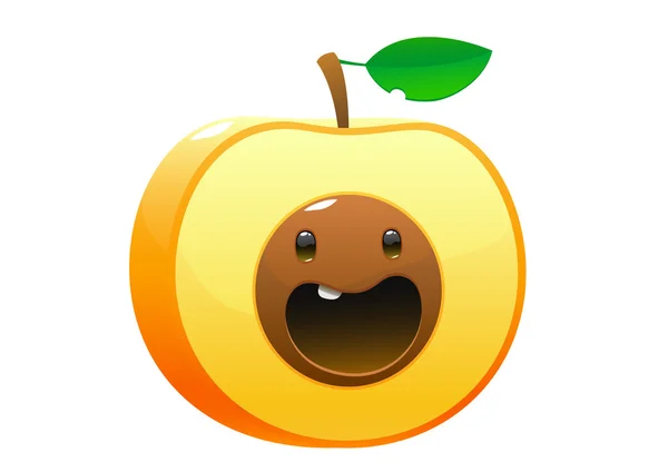Peach Cartoon character cute fun — Stock Vector