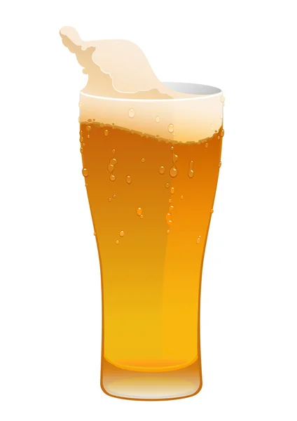 Glass of delicious fresh cold beer — Stock Vector