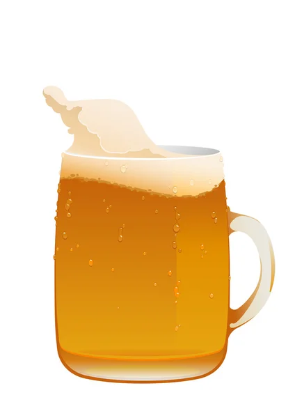 Delicious mug of fresh cold beer — Stock Vector