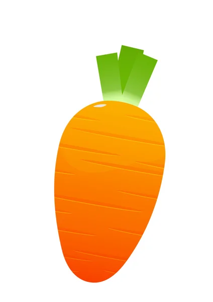 明亮的多汁胡萝卜卡通在白色的背景 — 图库矢量图片