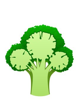 Beyaz arka plan üzerinde parlak sulu brokoli çizgi film