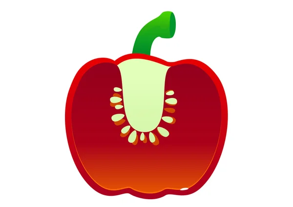 Kreslený jasné šťavnaté papriky nad bílým pozadím — Stockový vektor