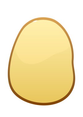 Beyaz arka plan üzerinde parlak sulu patates çizgi film