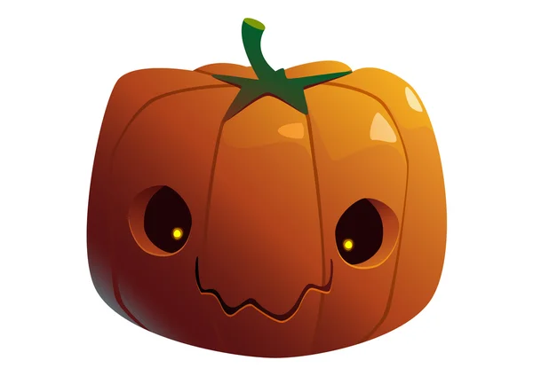 Calabaza de Halloween con cara de miedo en blanco — Vector de stock