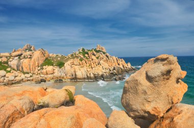 Binh Thuan eyaletinde Cu Lao Cau adasında güzel deniz manzarası, Vietnam.