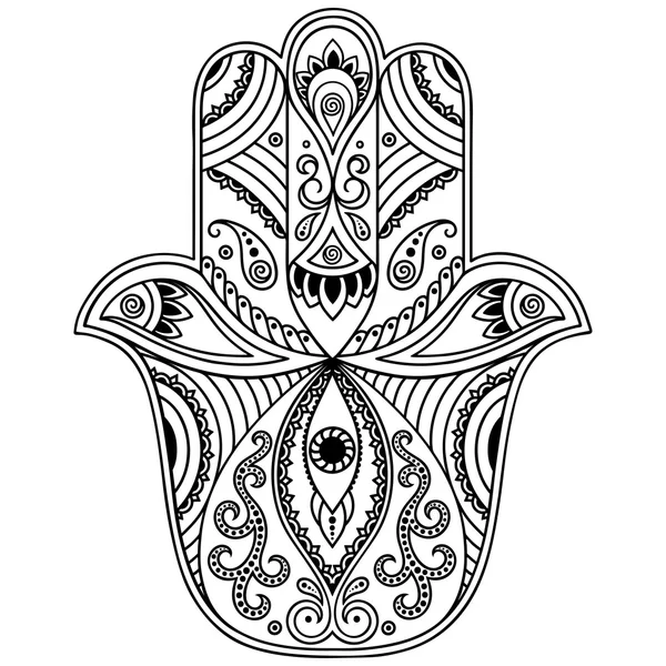 Zentangle vector Hamsa Hand for adult anti stress coloring pages ...
