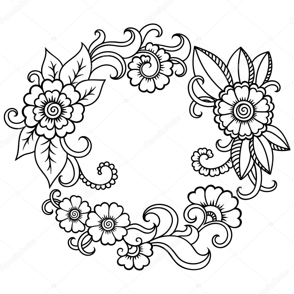 St lus mehndi Henna tetov l s vir g sablon Stock Vektor St lus mehndi Henna tetov l s vir g sablon Stock Vektor